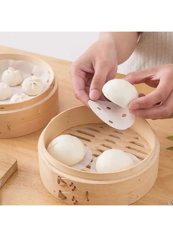 100pcs 3in Food Grade Non Stick Silicone Steamer Liners For Dumplings Buns - Image 2
